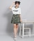 【接触冷感】Vネック衿付きアップリケビッグTシャツ