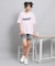【接触冷感】Vネック衿付きアップリケビッグTシャツ