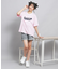 【接触冷感】Vネック衿付きアップリケビッグTシャツ