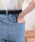 ベルト付きデニムショートパンツ