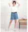 ベルト付きデニムショートパンツ