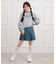 デニム裾プリーツスカート