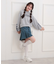デニム裾プリーツスカート