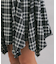 チェック変形ヘムスカート