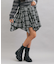 チェック変形ヘムスカート