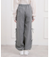 ピーチ起毛リボン付カーゴパンツ
