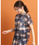 【接触冷感／マシンウォッシュ可／セットアップ可能】シアーチェックブラウス