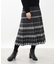 【WEB限定カラーあり／手洗い可／セットアップ可】バイカラーチェック柄ジャカードスカート