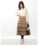 【WEB限定カラーあり／手洗い可／セットアップ可】バイカラーチェック柄ジャカードスカート