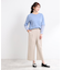 【E‐QUALITY／手洗い可】ワイドクロップドパンツ