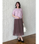 【WEB先行カラーあり／マシンウォッシュ可／ウエスト総ゴム／秋まで着られる◎】コツキ幾何柄ロングスカート