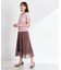 【WEB先行カラーあり／マシンウォッシュ可／ウエスト総ゴム／秋まで着られる◎】コツキ幾何柄ロングスカート
