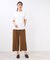【E‐QUALITY／お腹・腰周りすっきり見え◎】ストレッチワイドクロップドパンツ