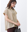 【二の腕さりげなくカバー／風通し◎／涼しく着られる】シャツ衿オフボディブラウス