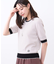 【WEB先行カラーあり／手洗い可／アンサンブル可】ひんやりタッチ五分袖ニット