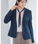 【配色ボウタイ付き】八分袖ジョーゼットブラウス