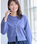 【軽い羽織に◎／セットアップ可】パール調ボタン付きカーディガン