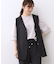 【E‐QUALITY／ウエスト総ゴム／セットアップ／単品使いOK◎】ベスト＋ストレートパンツセット