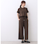 【E‐QUALITY／ウエスト総ゴム／セットアップ／単品使いOK◎】ブラウス＋ストレートパンツセット