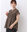 【E‐QUALITY／二の腕さりげなくカバー／涼しく着られる◎】シャーリングブラウス