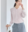 【きちんと見え／通勤／セレモニーにおすすめ◎】ドット柄ボウタイブラウス
