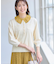 【透けにくい／残暑から秋まで着られる◎】衿付き七分袖ニット