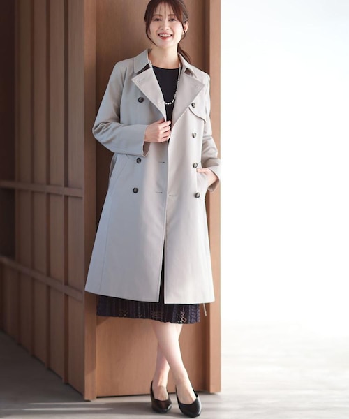 フォーマル／通勤／ライナー取り外し可】中綿ライナー付トレンチコート