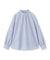 フリルネックサテンジャカードブラウス