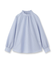 フリルネックサテンジャカードブラウス
