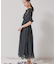 【パウダーシフォン／シャーリング】ロングワンピース