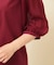【フラワーモチーフ付き／袖シフォン】肘下丈ブラウス