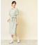 【オパール加工レース／リボン付き】フィット＆フレアワンピース