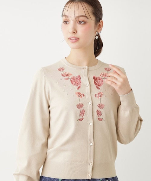 SS～Lサイズ展開／フラワー刺繍】クラフトカーディガン｜スーナウーナ