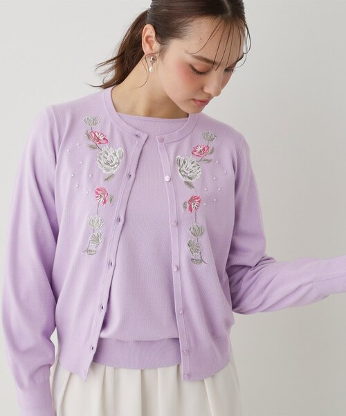 SS～Lサイズ展開／フラワー刺繍】クラフトカーディガン｜スーナウーナ