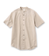 コットン セルロース バンドカラー 半袖シャツ