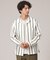 カラミ ストライプ ジャージー シャツ