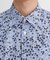 ストライプ小花プリント 半袖シャツ