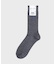 ワンポイント刺繍ウール混ソックス