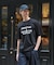 【BOWLER HAT LABEL】アイスクリアコットン バッククロスピストル 半袖Tシャツ