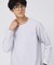 2重編みガーター ボーダー 長袖 Tシャツ