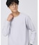 2重編みガーター ボーダー 長袖 Tシャツ