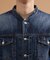 【525DENIM】14ozデニム ノーカラーGジャン