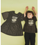 【110-150】シャーリングロゴTシャツ/ママとおそろい・洗濯機OK