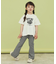 【110-150】シャーリングロゴTシャツ/ママとおそろい・洗濯機OK