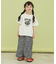 【110-150】シャーリングロゴTシャツ/ママとおそろい・洗濯機OK