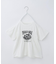 【110-150】シャーリングロゴTシャツ/ママとおそろい・洗濯機OK