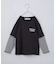 【110－160】レイヤード風デニムアップリケロンTee