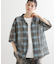 メッシュオンブレーチェックシャツ