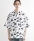梨地クジラ柄オープンカラーシャツ