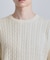 ケーブルクルーネックニット